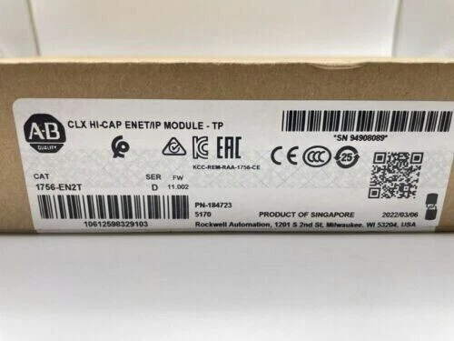 New Factory Sealed AB 1756-EN2T /D ControlLogix EtherNet/IP Module 1756EN2T