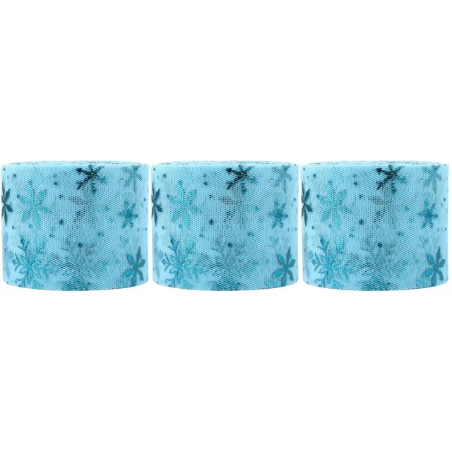 3 Sets Frohe Weihnachten Band Schneeflocke Tüll Stoff