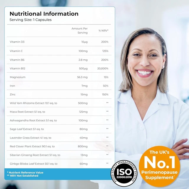 HEALTH & HER Perimenopause Supplements for Women Wellbeing 60