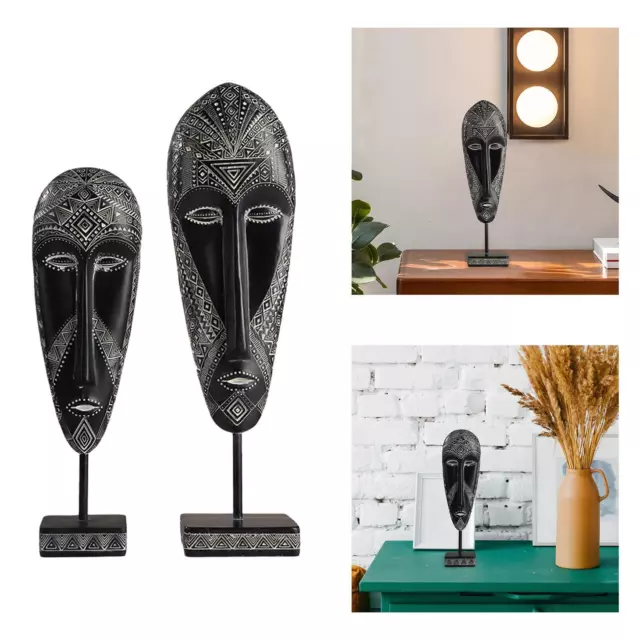 African Mask Sculpture Traditional Tribal Mask Art Figurine Abstract Art Statue