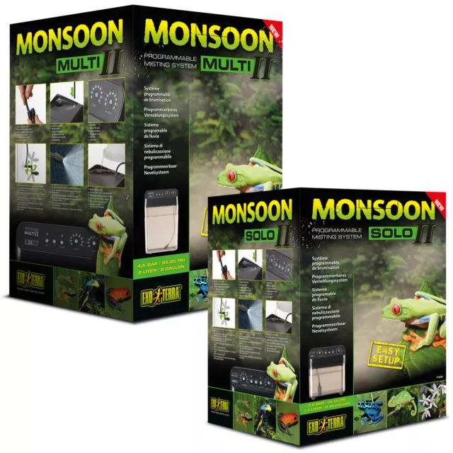 Exo Terra Monsoon II Nebelsystem Solo Multi Reptil Terrarium Luftbefeuchter Frosch