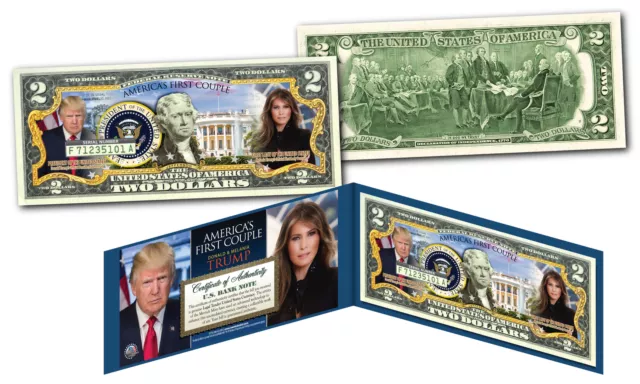 DONALD & MELANIA TRUMP  * America's First Couple * Genuine Legal Tender $2 Bill