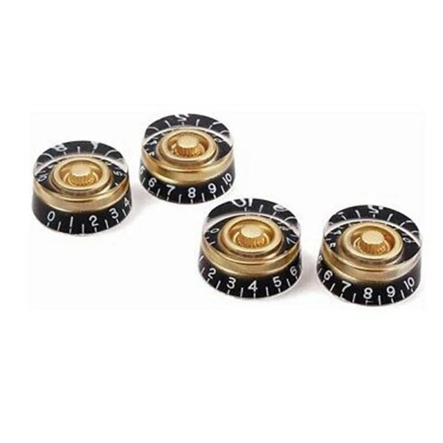 Boutons de guitare légers volume musique contrôle de vitesse noir or