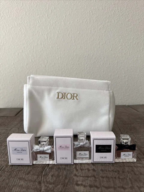 MISS DIOR PERFUME Bundle With Dior Logo Velvet White Pouch