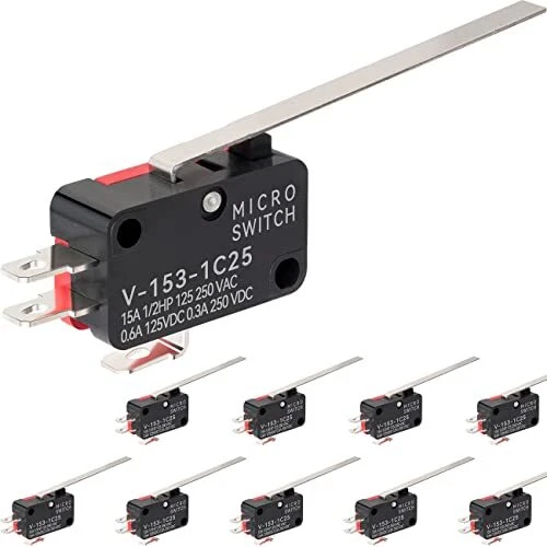 10Pcs Lead Limit Switch Long Hinge Lever SPDT 3 Pin