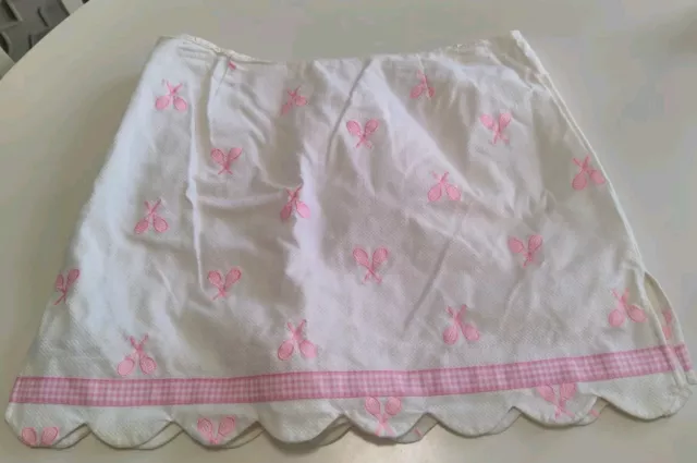 Vintage Lilly Pulitzer Womens Size 8 Tennis Skirt White Embroidered Pink