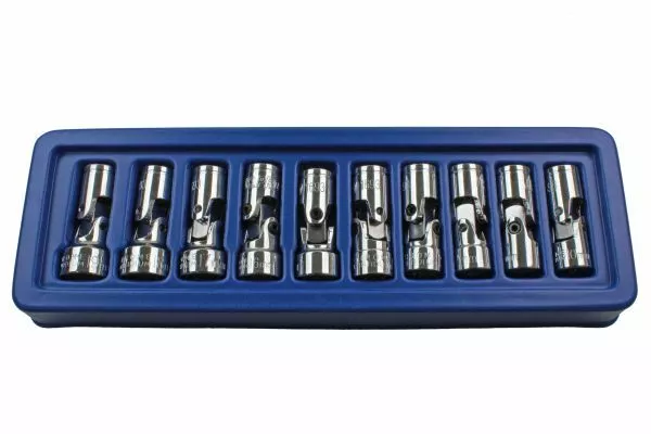 US PRO Tools 10 Stck. 3/8" Dr 12pt Flexible Universal Steckdosen Set METRISCH 10 mm - 19 mm