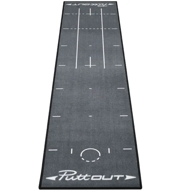 Golf Club Putting Mat With Carrying Bag PuttOut Pro Up To 6-Feet Gray New