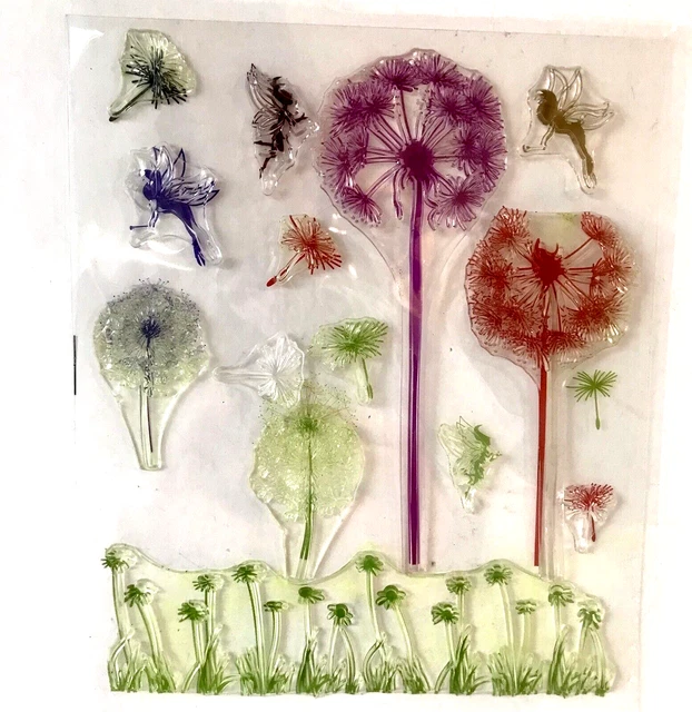 Dandelion and Faries New Silicon Transparent Stamp Seal Card Making UK stocked