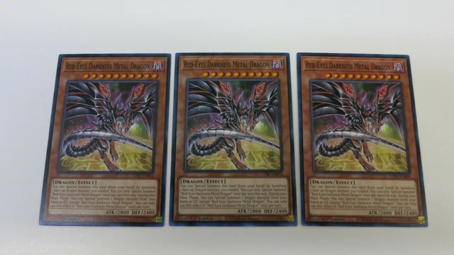 3x 1ST ED RED-EYES DARKNESS METAL LEGENDARY LDS1-EN004  COMMON YUGIOH UNPLAYED