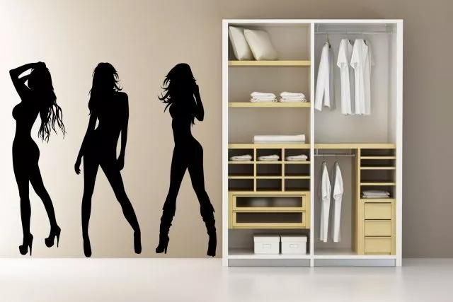 Set Of 3 RealSize Seductive Sexy Girls Large Wall Sticker Decoration Transfer