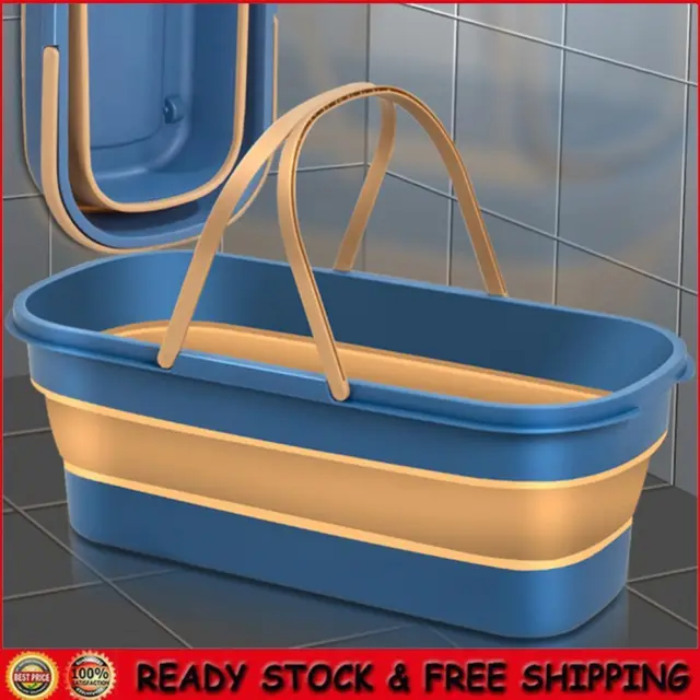 Collapsible Bucket with Handle Mop Washing Basket Rectangular for House Cleaning