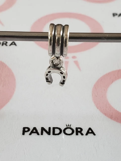 GENUINE PANDORA SILVER Dangle Lucky Horseshoe Charm 925 ALE