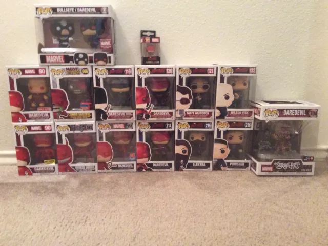 Daredevil Funko Pop Lot Of 15 Marvel Netflix Zombie Matt Murdock Fisk Elektra