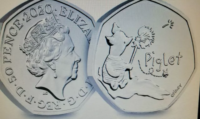 2020 UK Piglet CERTIFIED BU 50p The third coin in the Winnie the Poo set in now