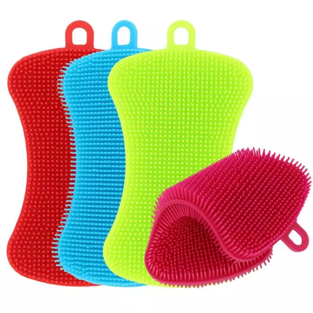 fr Silicone Plat À Laver Brosse Pot Pan Éponge Laveur Cuisine Outil De Nettoyage