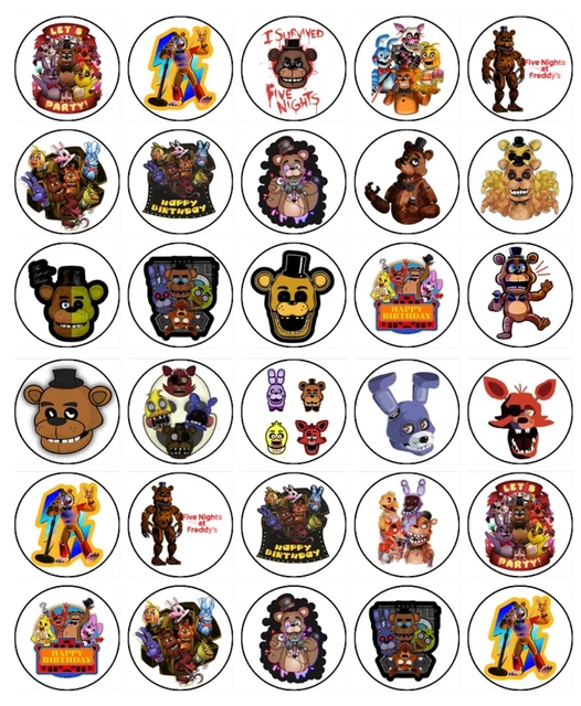 FIVE NIGHTS AT Freddy's Cake Topper Edible Birthday Cupcake Decorations ...
