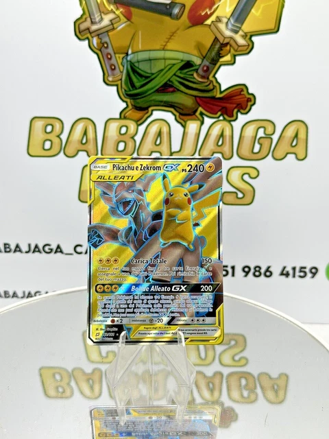 Carta Pokemon PIKACHU E ZEKROM ALLEATI GX 33/181 GIOCO DI SQUADRA N35  UPDATE