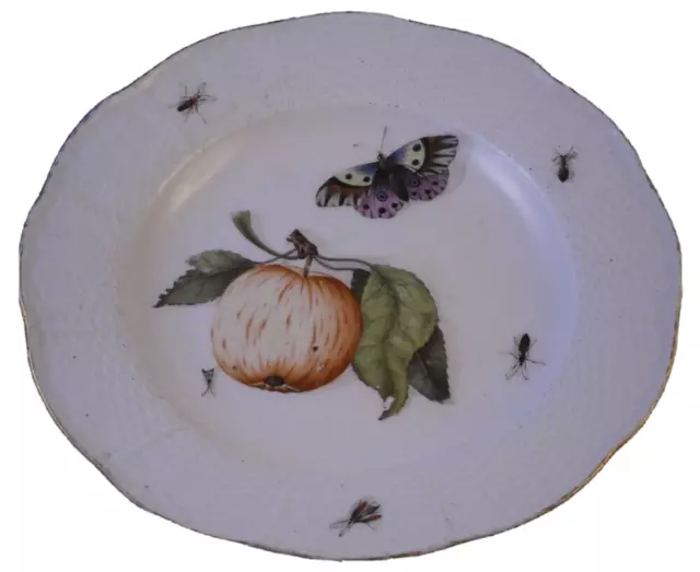 Antique 18thC Meissen Porcelain Klinger Shadow Fruit Bug Plate Porzellan Teller