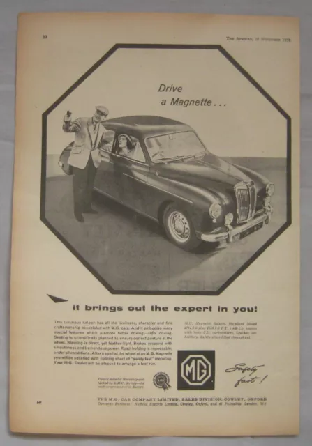 1958 MG Magnette Original advert No.1