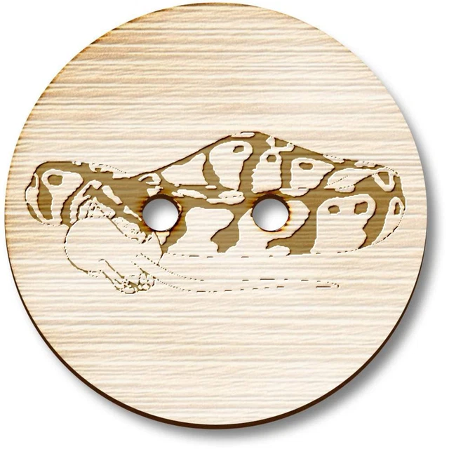 'Serpiente comiendo ratón' Botones de Madera (BT038449)