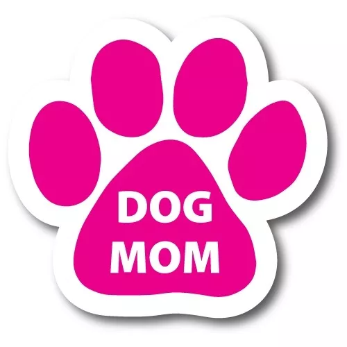 Dog Mom Pink Pawprint Car Magnet 5" Paw Print Auto Truck Decal Magnet