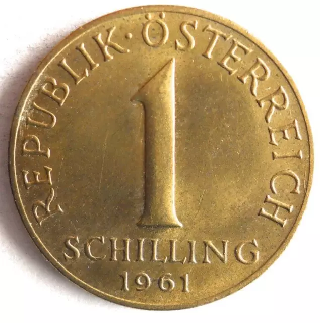 1961 AUSTRIA SCHILLING - Excellent Coin - FREE SHIP - Bin #330