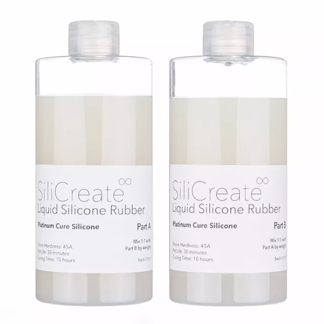 SiliCreate Med-Firm Liquid Silicone Rubber for Casts/Moulds - 1Kg/2Kg/4Kg/10Kg