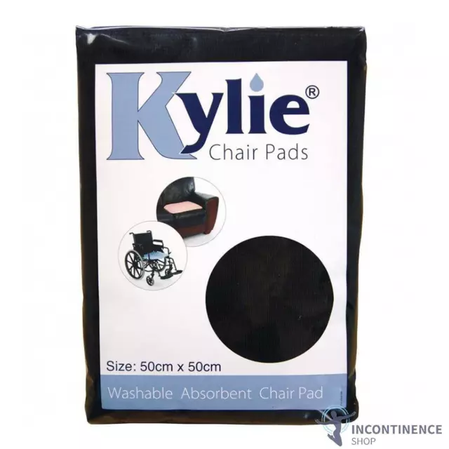 1x Kylie Washable Chair Pad - Black - 50cm x 50cm - Chair Protection