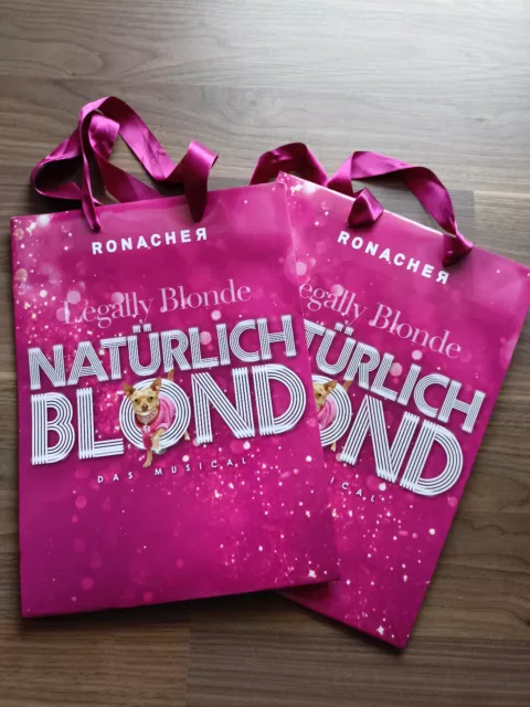 2x Tüte, Tragtasche Natürlich Blond Musical Ronacher Wien