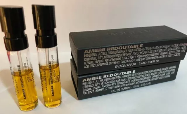 Thierry Mugler Les Exceptions AMBRE REDOUTABLE 2 perfume samples SENSUAL WOODS 