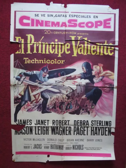 Prince Valiant Spanish Poster James Mason Janet Leigh 1954