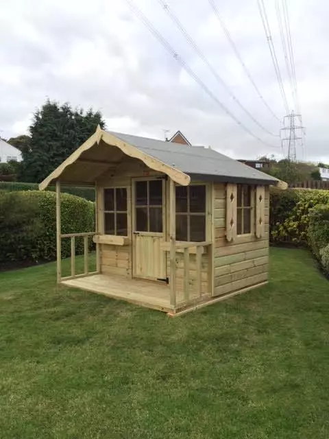 8x6 Childrens Wooden Playhouse Kids Apple Tree Cottage Tanalised T&G Den 2