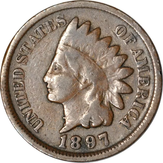 1897 1C MPD FS-401 Snow-1 Indian Head Cent VG K17361