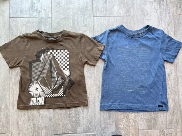 VOLCOM Boys Toddler Lot Set of 2 Casual Everyday Graphic Tee T-Shirts Cotton 3T