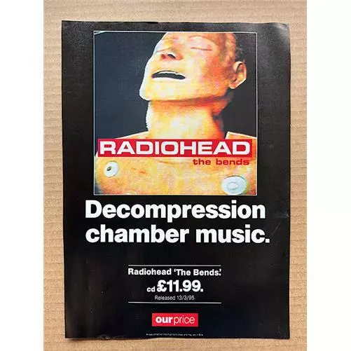 RADIOHEAD THE BENDS (B) MEMORABILIA Original music press advert from 1995 - thes