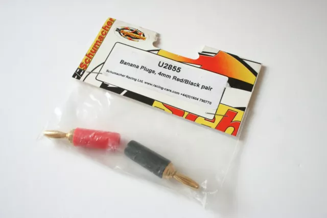 Schumacher Banana Plugs, 4mm Red/Black Pair - 2855