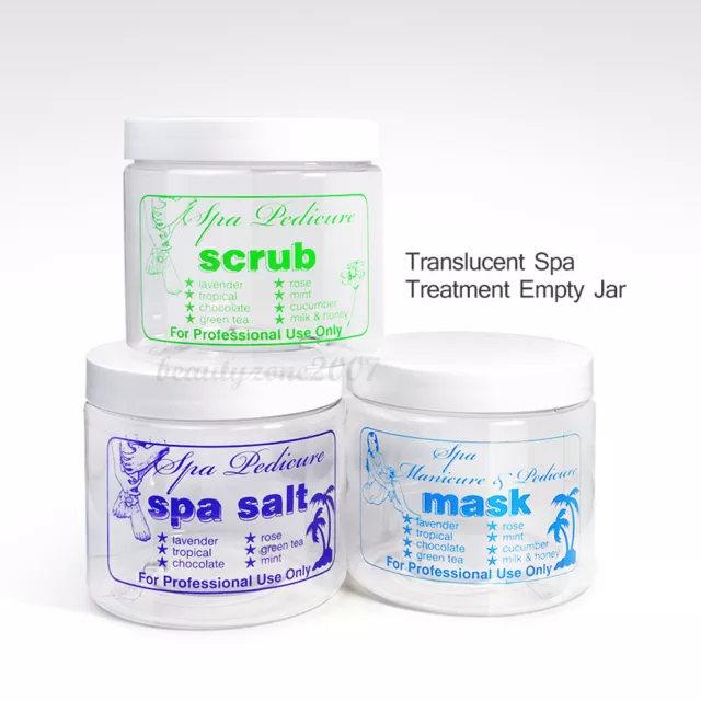 Translucent Spa Treatment Empty Jar x 3CT (Salt, Mask, Scrub)