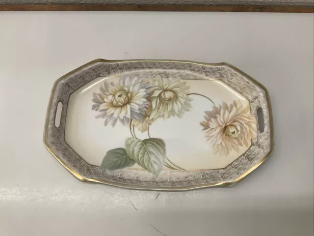 Vintage RS Germany Floral Serving Platter 11.5"x7.25"