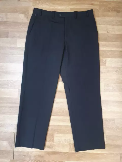 MARKS AND SPENCER Mens Suit Trouser Size W36 L31 Black Bottom