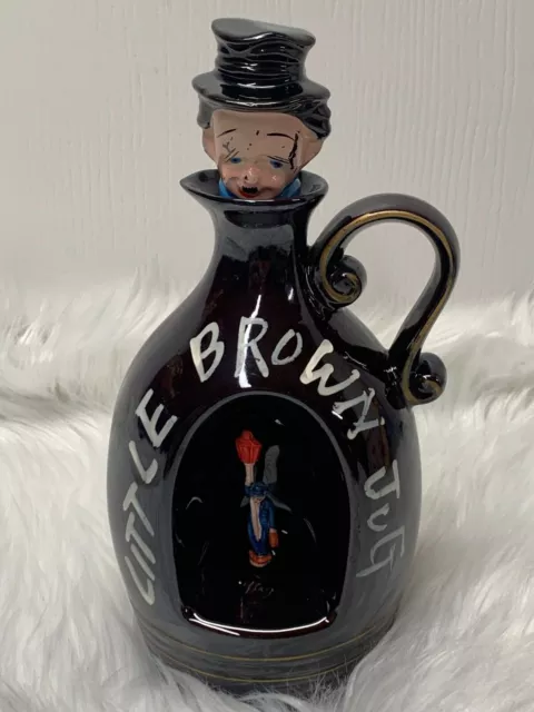 Vintage "Little Brown Jug" Musical Decanter with Stopper 1960's Works