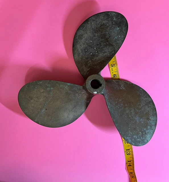 VINTAGE ORIGINAL 3 Blade Brass Boat Propeller/ Prop Aproximately 12 1/2