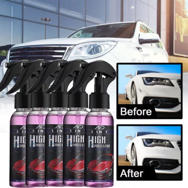 5/3PCS 3 in 1 High Protection quick Car Coat Ceramic Coating Spray Hydrophobic