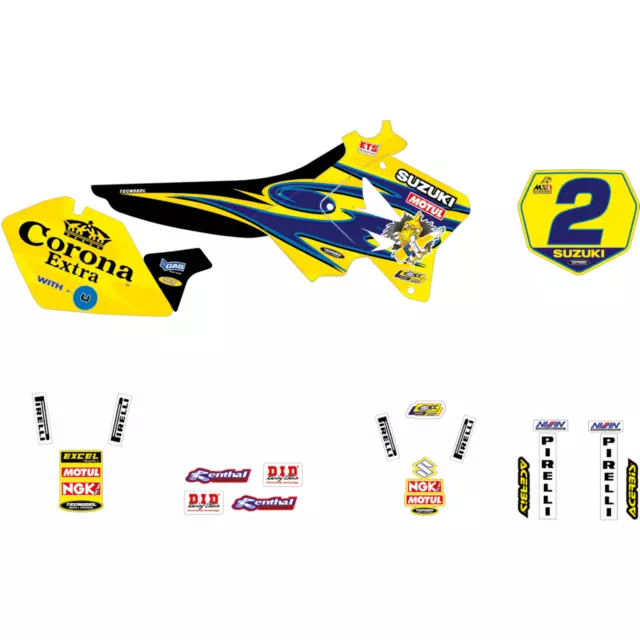 Kit Autocollant Graphiques Moto Suzuki RM 125 250 2001 - 2012 Team Complet 5 MM