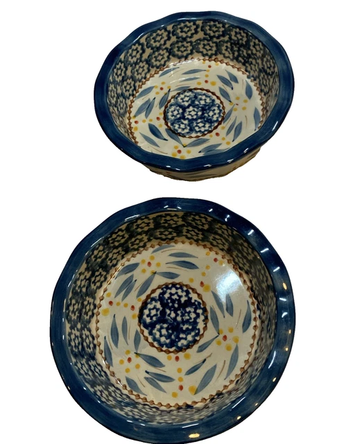 TWO TEMPTATIONS DISH Old World Blue Pie Quiche Mini Baking Dish