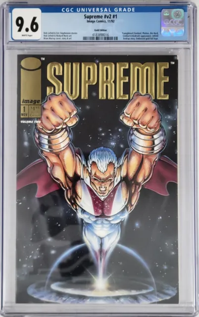 CGC 9.6 == 1992 Supreme #1 Gold Foil / Rob Liefeld / Low Population 7