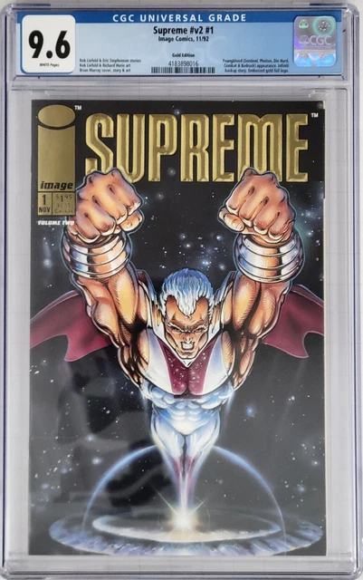 CGC 9.6 == 1992 Supreme #1 Gold Foil / Rob Liefeld / Low Population 7