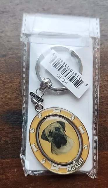 Mastiff Key Chain - Double Sided Spinning, KC-80 - Dog - E&S Imports  New