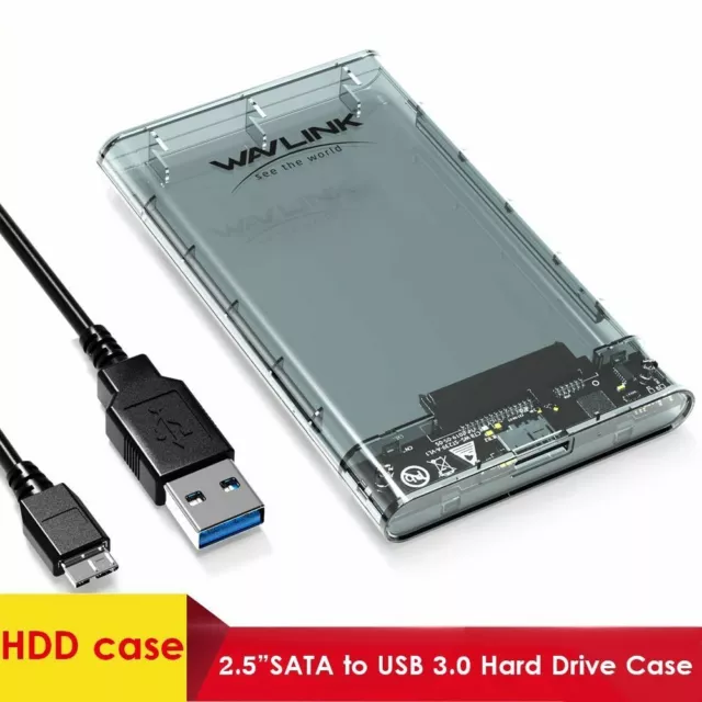 HDD SSD Case SATA To USB 3.0 Hard Drive Box For 2.5" Up 2TB 5Gbps External UASP