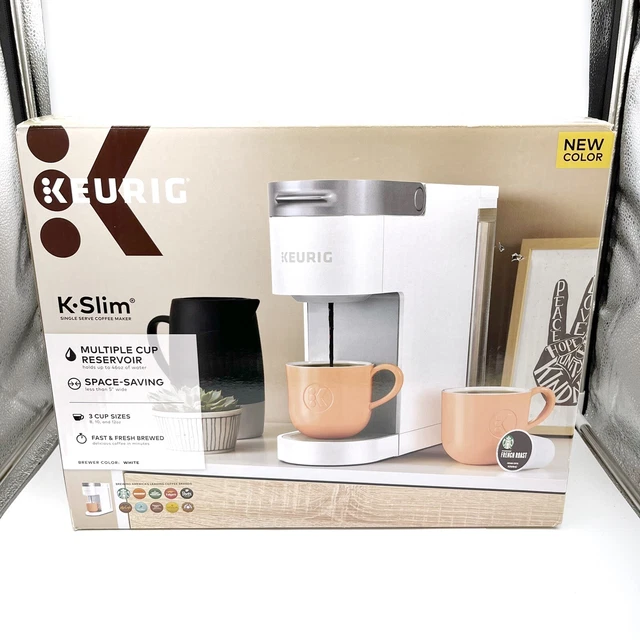 KEURIG KSLIM COFFEE Maker Single Serve Kcup Pod Coffee Brewer White